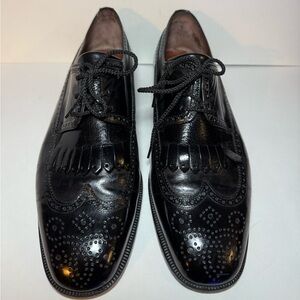 Men's Black Leather Dress Shoes Beltrami By Fratelli Rosetti Size 10 Vintage